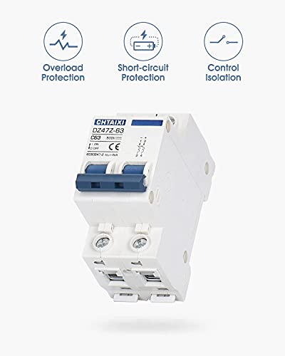 DC Miniature Circuit Breaker, 2 Pole 500V 63 Amp - size: 63A