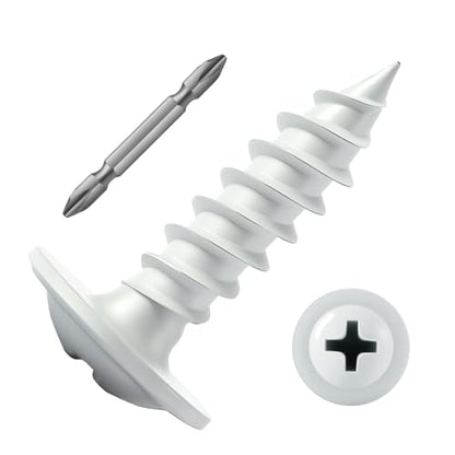 #8 x 5/8" Wood Screw 222Pcs White Alloy Steel Standard Thread Phillips Truss Head Fast Self Tapping - color: White, size: #8 x 5/8"