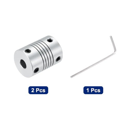 uxcell 2Pcs 4mm to 4mm Aluminum Alloy Shaft Coupling L25xD19 Flexible Coupler Beam for 3D Printer CNC Machine DIY Encoders and Motors Shaft,Silver - size: 4mm to 4mm