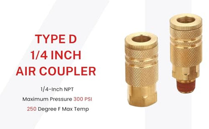 Coupler and Plug Kit, 1/4 Inch NPT, 14 Piece - size: 14 Piece with sealant