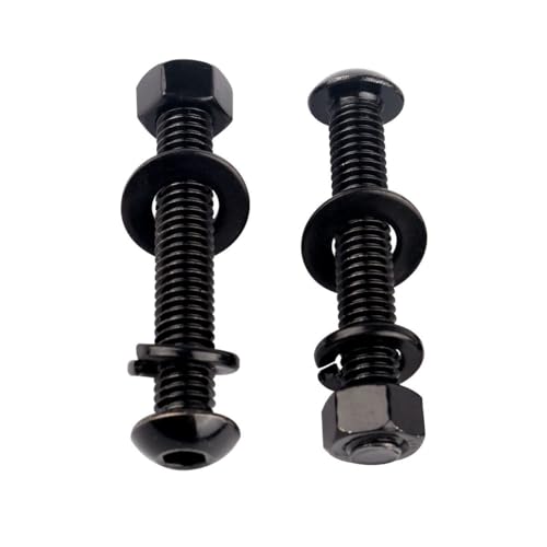 8 Sets 3/8-16 x 2 Button Head Socket Cap Bolts Screws, Hex Nuts, Flat & Lock Washers, 304 Stainless Steel 18-8 Fully Machine Thread, Black - color: Black, size: 3/8-16 x 2" (8 Sets)