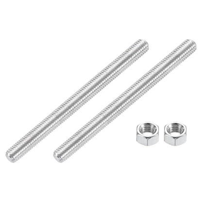 uxcell 3/8"-16 Fully All Threaded Rod, 2 Pcs 304 Stainless Steel Long Threaded Screw 5" Length Right Hand Threads for Furniture Mounting Assembly Fastening - size: 5"