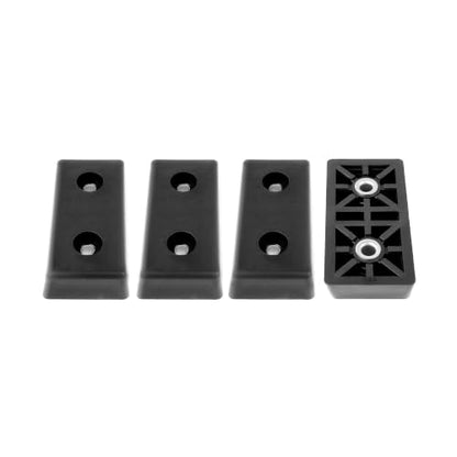 4 Standard Rectangle Rectangular Black Rubber Feet Bumper w/Metal Insert – 2.380" L x 1.187” W x .465" H – Heavy Duty/Non-Marking - Perfect for Furniture, Tables, Chairs, Sofas, Patio - Made in USA - size: Standard