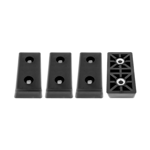 4 Standard Rectangle Rectangular Black Rubber Feet Bumper w/Metal Insert – 2.380" L x 1.187” W x .465" H – Heavy Duty/Non-Marking - Perfect for Furniture, Tables, Chairs, Sofas, Patio - Made in USA - size: Standard