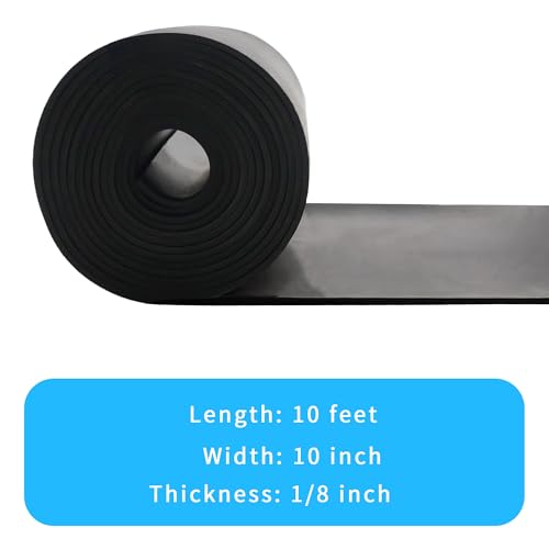 DEVNOL Neoprene Rubber Strip 1/8 (.125)" Thick X 10" Wide X 10'Long Grade 65A for Gasket, Surface Protection, Sealing - size: 1/8" x 10" x 10'