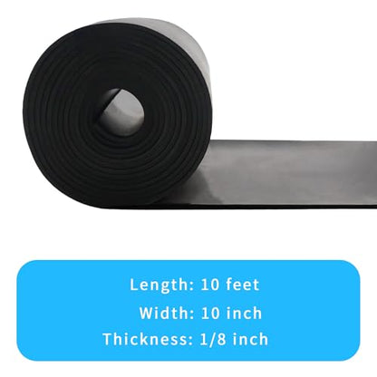 DEVNOL Neoprene Rubber Strip 1/8 (.125)" Thick X 10" Wide X 10'Long Grade 65A for Gasket, Surface Protection, Sealing - size: 1/8" x 10" x 10'