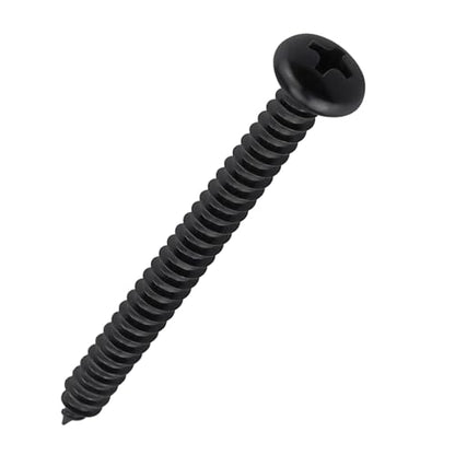 #8 x 1-3/4" (50 Pack) Stainless Steel Pan Head Self Tapping Screws, 304 SS (18-8) Black Coated, Phillips Drive Round Head Corrosion Resistant Screws for Wood & Sheet Metal - size: #8 x 1-3/4"