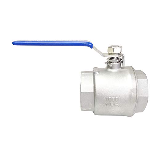 2" Female Ball Valve NPT Thread 316 Stainless Steel Full Port Ball Valve WOG1000 US Stock - size: 2 Inch