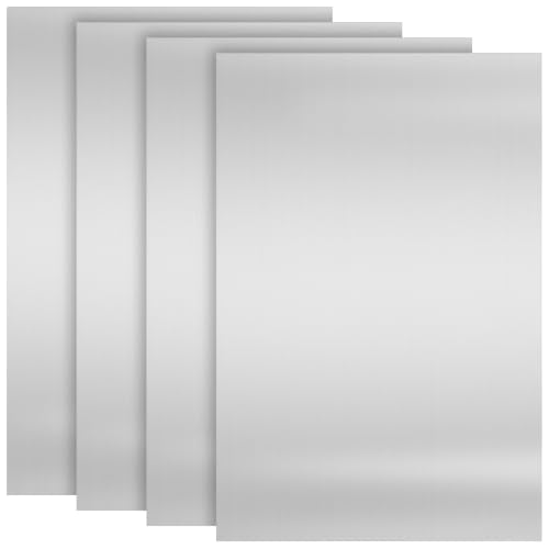 4 Pcs 11.8 x 7.8 Stainless Steel Sheets, 0.06 Inch Thickness Metal Sheet Plates for Kitchen DIY Craft Making