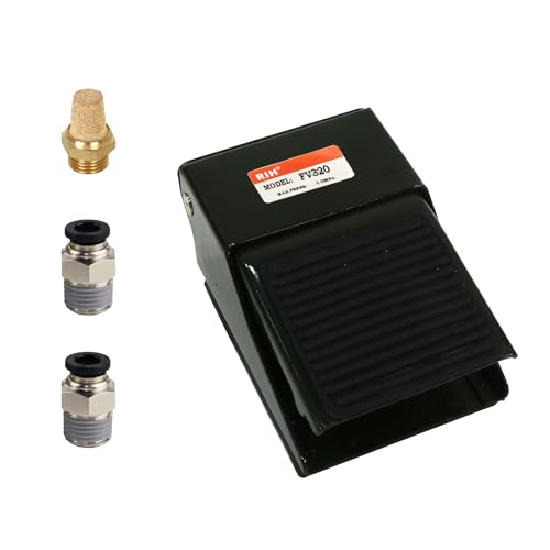 RIH Pneumatic Foot Pedal Valve1/4 NPT Pressure Control Foot Switch with Silencer (3Way 2Position(FV320)) - style: 3Way 2Position(FV320)