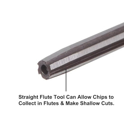 uxcell 5/32" Hand Reamer H8 Accuracy Alloy Tool Steel 6 Flutes Straight Shank Milling Cutter Tool - size: 5/32"