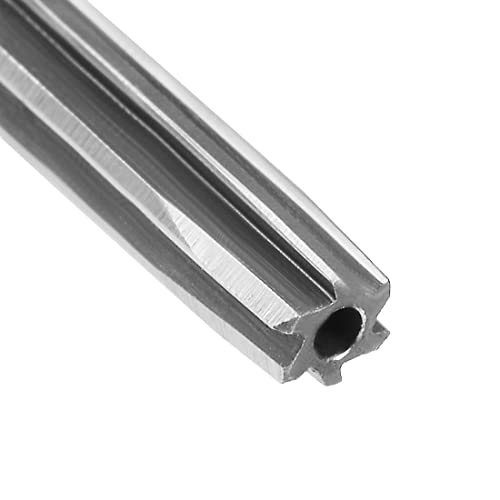 uxcell Hand Reamer 1/8" High Speed Steel H7 6 Straight Flutes Hand Milling Cutter Tool Reaming Drill Bit for Metal