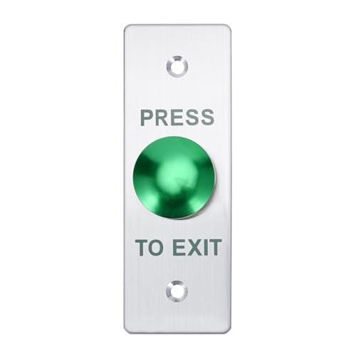 Push to Exit Button，12V DC Push to Exit Switch with LED Light, IP67 Waterproof,NC/NO/COM Outputs, Surface Mount Request-to-Exit Device for Access Control Systems (115X40-C) - color: 115X40-C