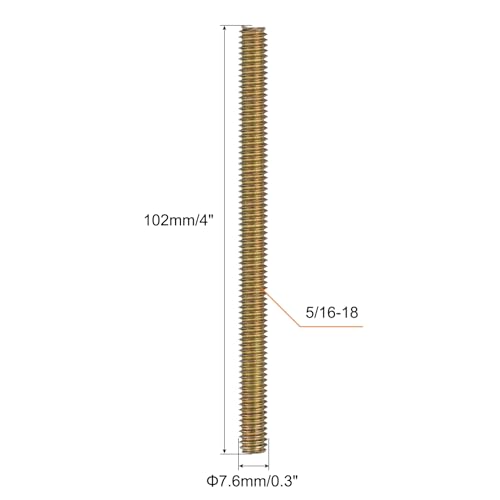 uxcell 8pcs Fully Threaded Rods 5/16x4-1/4 All Thread Studs Long Threaded Screw Carbon Steel for Furniture Garden Railing Mounting Assembly Fastening Frame Connection Colorful Zinc - size: 5/16x4-1/4"