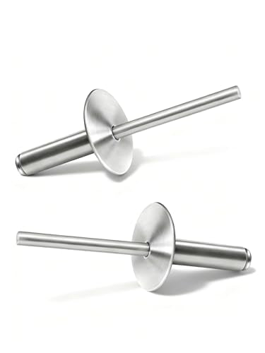 Large Flange 3/16 x 1" Inch Blind Rivets 5 * 25mm 250 Aluminum Pop Silver for sheet Metal Plastic Wood - size: 3/16 x 1"(5*25mm)