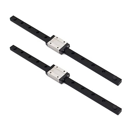 MGN12H 400mm Premium Linear Rail Guide 2pcs MGN12 Linear Slide 8mm for 3D Printer and CNC Machine Upgrade (2pcs/Pack) - color: Black MGN12H 2 Rail + 2 Carriage block, size: 400mm