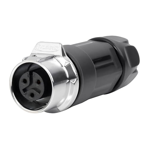 CNLINKO LP-12 3 Pin Connector IP68 Waterproof Circular Electrical Plug for Outdoor Equipment Solar Industrial Machinery DC 12V M12 2-8 Pin Male Plug and Female Plug (3-Pin) - size: 3-Pin, style: Metal-reinforced Kit