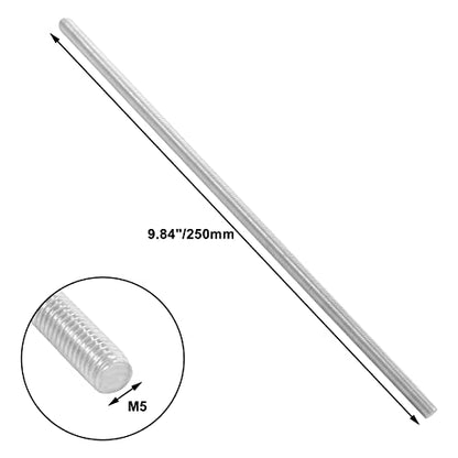 Murtenze M5 x 250mm Fully Threaded Rod, 2Pcs - size: M5 x 250mm