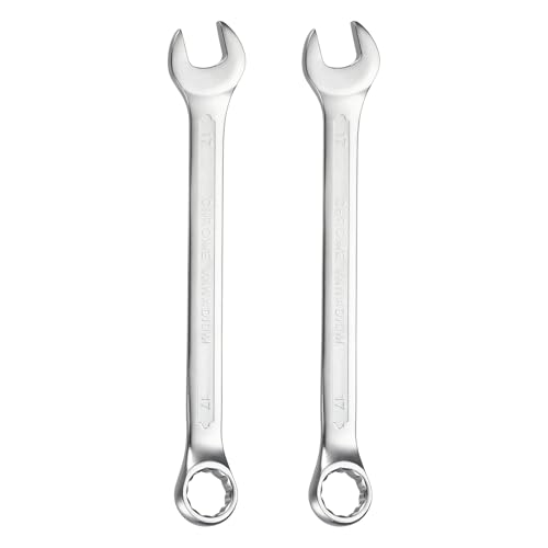 HARFINGTON 2Pcs Metric Combination Wrench 17mm Open End & 15-Degree Offset - size: 17mm