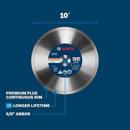 Bosch DBC1002 10 in. Premium Continuous Rim Diamond Wheel for Precise Cuts - size: 10 in