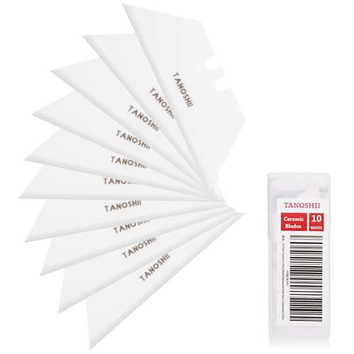 Zirconia Ceramic Blades – 10-Pack Replacement Utility Blades for Utility Knives, Box Cutter, Keep Sharp Longer – White - color: White