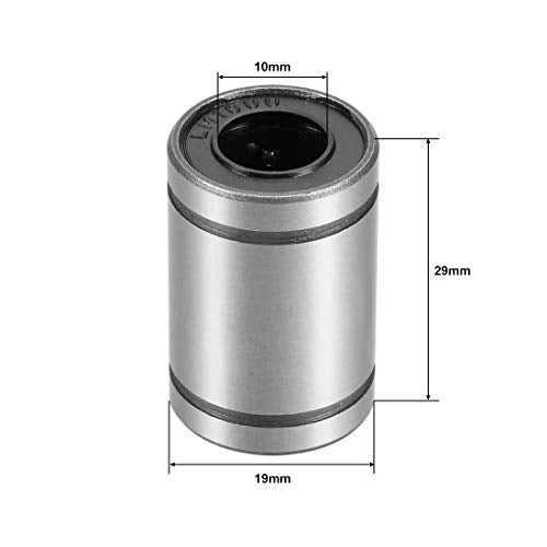 uxcell LM10UU Linear Ball Bearings 10mm Bore 19mm OD 29mm Long for CNC Machine 3D Printer 4pcs - size: 10mm