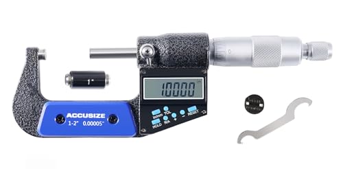 Accusize Industrial Tools Digital Micrometer, 1-2"/25-50 mm, AC21-2022 - size: 1-2'' / 25-50 mm
