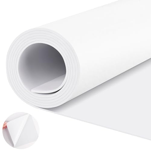 ToLanbbt Self Adhesive EVA Foam Roll - 1/8” Thick, 12” x 24” White Closed Cell EVA Foam Sheets, Weatherproof Soundproof Padding for Automotive, Cabinet, Furniture, Crafts, DIY - color: White, size: 12 in x 24 in x 1/8 in