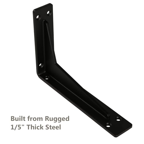 NEODROP 6-Pack 6 Inch Heavy Duty Shelf Brackets, Premium Metal Wall Bracket for Mantel, Countertop Support, Garage Storage Shelves | Floating Shelf Hardware | High Strength Corner Brace - size: 6 Inch, style: 6 Pack