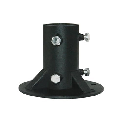Base Flange,Chain Link Fence Pole Floor Flange,for Fixing Street Light/Flag/Mailbox/Fence Pole etc.,Black Heavy Solid Fence Post Concrete Mount, Including Bolt Side Screws (2.5 Inch) - size: 2.5 Inch