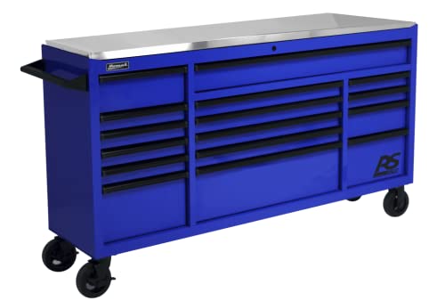 Homak 72” Roller Cabinet w/Stainless Steel Top RS Pro Workstation (Rally Sport Blue) - color: Rally Sport Blue