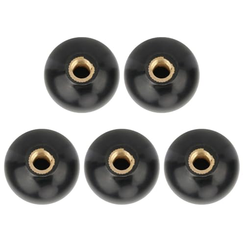 5 Pcs Bakelite Ball Knob with Brass Insert, Black, M10 x 35mm - size: M10*35mm