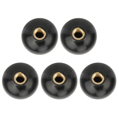 5 Pcs Bakelite Ball Knob with Brass Insert, Black, M10 x 35mm - size: M10*35mm