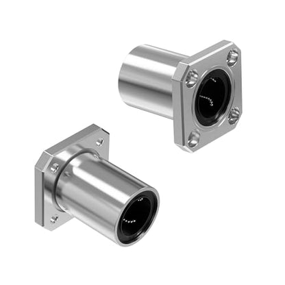 2PCS LMK8UU Square Flange Linear Ball Bearings, 8mm Bore Dia, 15mm OD, 24mm Length with Double Side Rubber Seal for CNC,3D Printer - size: LMK8UU Size 8x15x24mm