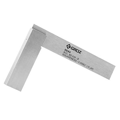 Groz 01002 4" Precision Steel Square, 16 Microns Squareness - size: 4 Inch Single