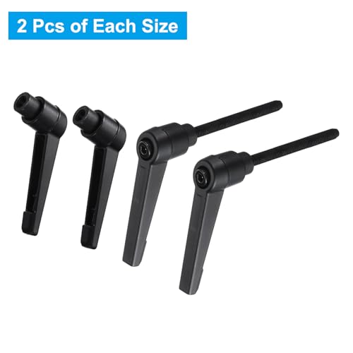 uxcell 4pcs Clamping Lever Adjustable Handle Set Metric M5 x 50mm Male & M5 Female Thread Level Handles Hand Stud Knobs Quick Release Black for Lathe Machinery - size: M5 x 50mm