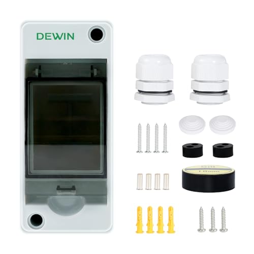 DEWIN 2 Way DIN Rail Box IP65 Distribution Protection Box - size: 2 module