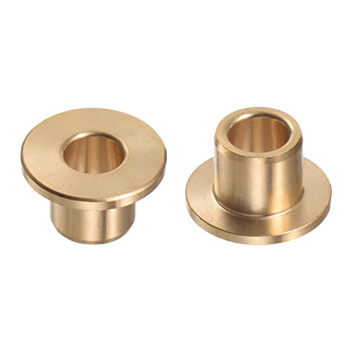 HARFINGTON 2pcs Flange Bearing Sleeve 8mm Bore 12mm OD 12mm Length 2mm Flange Thickness Bronze Bushing Self-Lubricating Bushings Sleeve for Industrial Equipment - size: 8mmx12mmx12mm