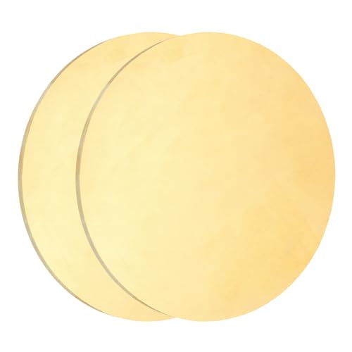 uxcell 2Pcs Brass Round Plate, 0.06"(1.5mm) Thick 2"(51mm) Dia H65 Brass Round Disc Blank Metal Sheet Copper Circle Disc for Metal Stamping DIY Crafts - size: 0.06"x 2"