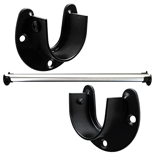 Heavy Duty Stainless Steel Closet Rod Brackets 4 Pack for 1-1/4 Pole Use as Sturdy Curtain Rod Brackets Ideal for Home and Kitchen(Open Flange) - color: Open flange