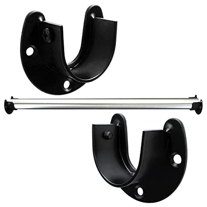 Heavy Duty Stainless Steel Closet Rod Brackets 4 Pack for 1-1/4 Pole Use as Sturdy Curtain Rod Brackets Ideal for Home and Kitchen(Open Flange) - color: Open flange