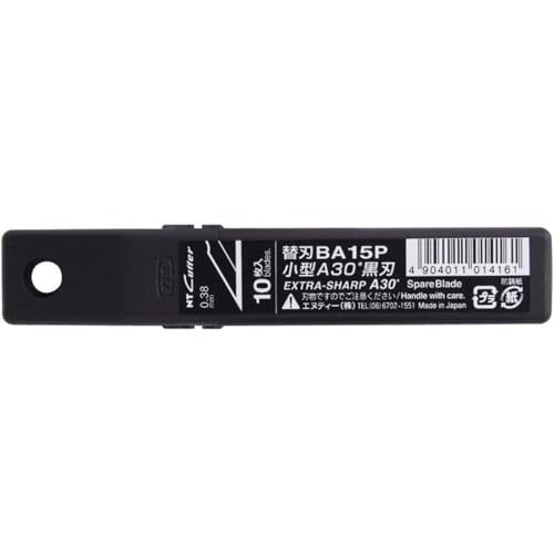 NT Cutter 9mm Snap-Off Extra-Sharp Precision Blades, 30 Degree, Black, 10-Blade/Pack, 1 Pack (BA15P) - size: 30 degree, style: Black, Extra Sharp 10-pack