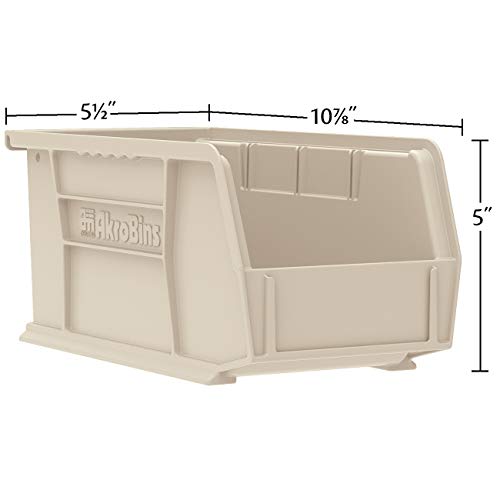 Akro-Mils 30230 AkroBins Plastic Hanging Stackable Storage Organizer Bin, 11-Inch x 5-Inch x 5-Inch, Green, 12-Pack - color: Green