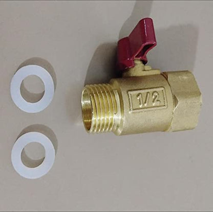 1/2" NPT Brass Ball Valve, DN15 Full Port, 1/2" NPT Male x Female, Forged Brass Body, 2-Way, 1600kPa Max Pressure, Hot & Cold Water, Oil, Gas Shut Off Switch - color: DN15