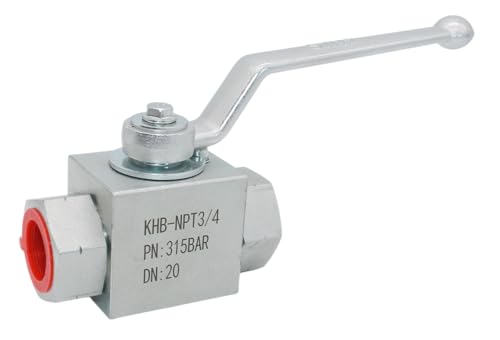 High Pressure Hydraulic Ball Valve KHB 3/4'' NPT, Shut-Off 2 Way Ball Valve, 3/4 Inch Hydraulic Valve 5000 PSI - size: KHB 3/4NPT(2 Way)