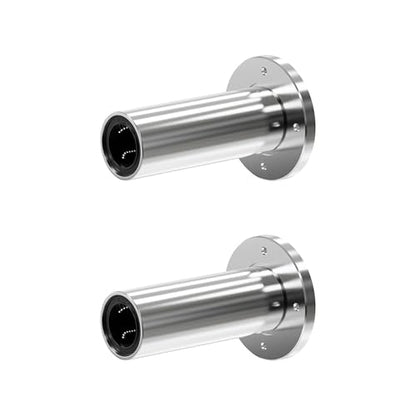 2PCS LMF10LUU Circular Flange Linear Ball Bearings, 10mm Bore Dia, 19mm OD, 55mm Length with Double Side Rubber Seal for CNC,3D Printer - size: LMF10LUU Size 10x19x55mm
