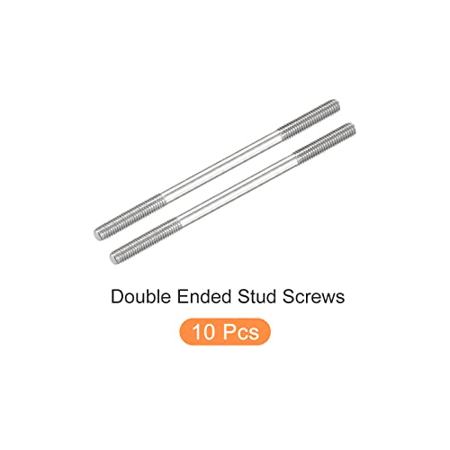 METALLIXITY Double Ended Stud Screws (M3 Thread 60mm Length) 10pcs, 304 Stainless Steel Dual Threaded Rod Bolts - for House Maintenance - size: M3x60mm