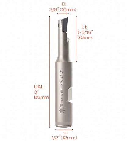 3/8" Dia 1/2" Shank Square Shoulder Indexable Carbide End Mill - size: 3/8" Dia.