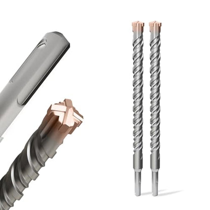 2PCS SDS Plus Rotary Hammer Drill Bits,1"×12"（25mm×310mm）-4 Carbide Cutting Edges & Coated Head, Ideal for Masonry| Heavy-Duty Masonry |Hammer Drill Bits for Precision Drilling - size: 2PCS-1"×12"（25mm×310mm）
