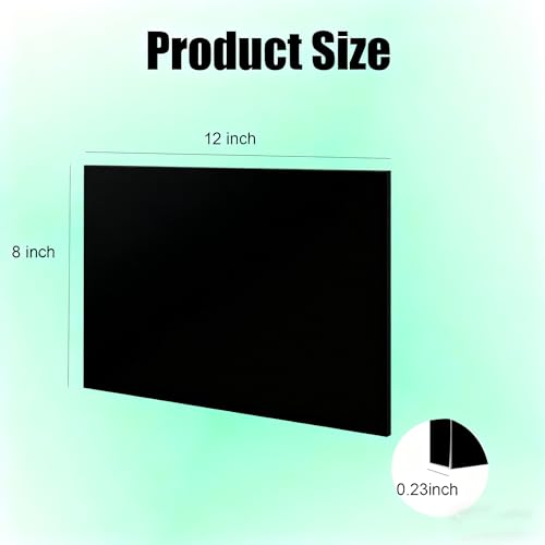 HDPE Sheet 1/4-2PCS 12" x 8" High Density Polyethylene Sheets with Protective Film 1/4 Thick HDPE Plastic Sheet Board Solid Plastic Block for Flat Panel DIY Projects Machining Home (Black) - color: Black, size: 12“x8"x1/4"